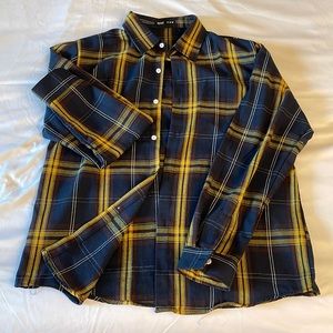 ROMWE Plaid Button Down Shirt